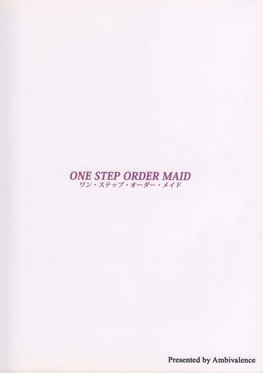 one step order maid25