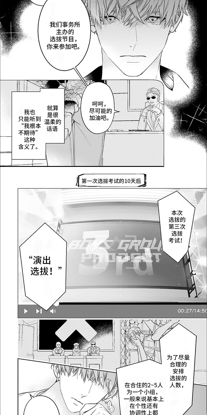 《你的名字是偶像》漫画最新章节第1章：选拔考试免费下拉式在线观看章节第【2】张图片